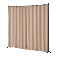Divisória - DUOKU - Portátil com Rodas - 308,5x245,5 cm - Marrom - Tecido