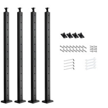 Poste de guarda-corpo - DUOKU - HR-001G - Aço inoxidável - 1067 mm - Preto