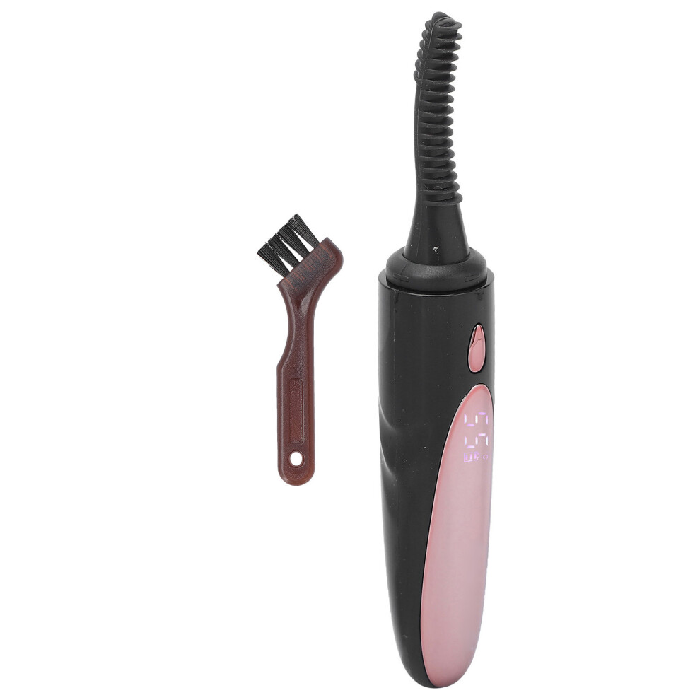 Black Rechargeable Electric Eyelash Curler With Silicone Brush Head, 360Mah,
