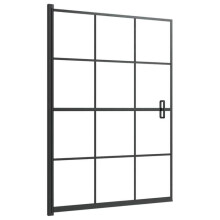 Duschkabine - HELLOSHOP26 - 100x140 cm - ESG-Glas - Aluminium - Schwarz matt