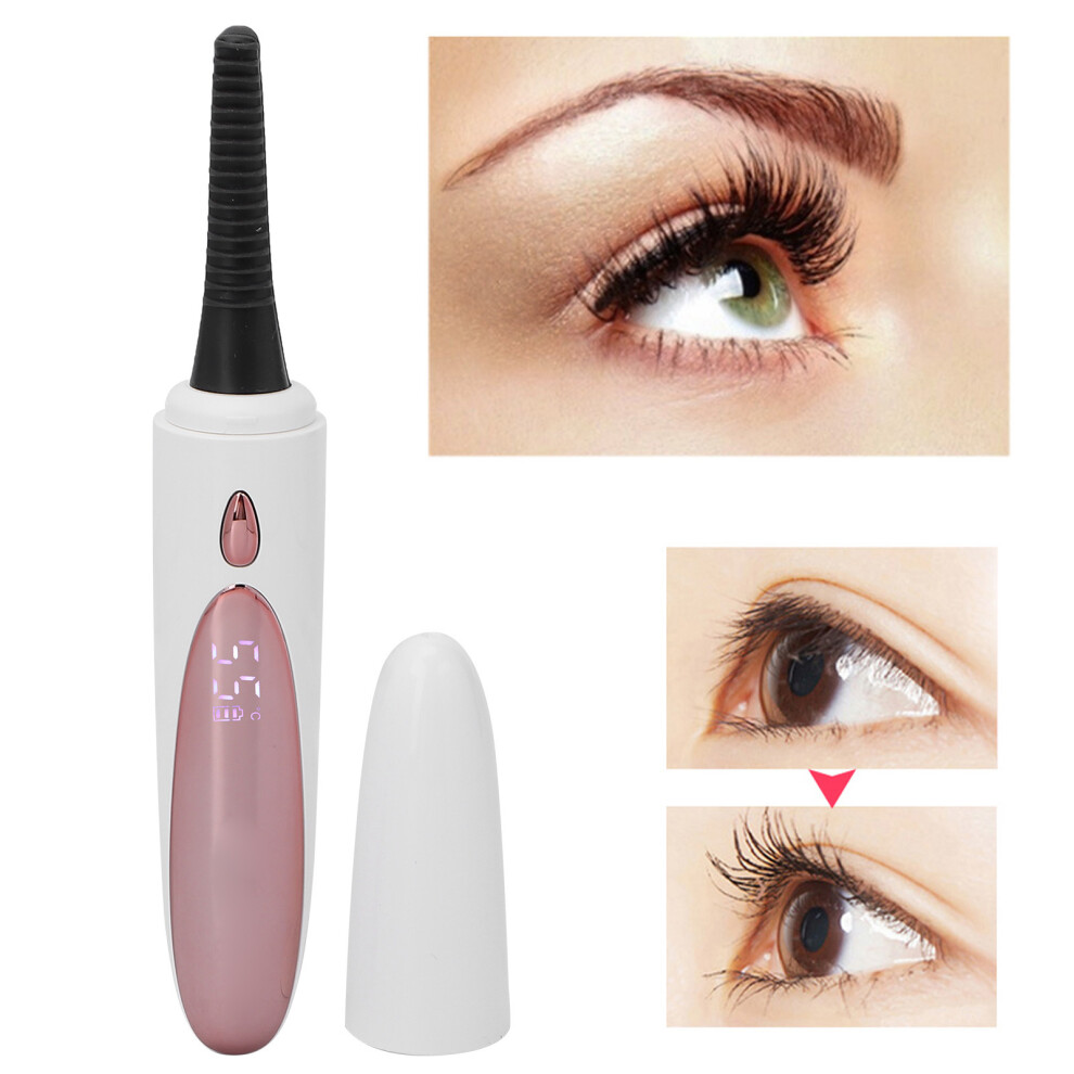 White Rechargeable Heated Eyelash Curler With Silicone Brush