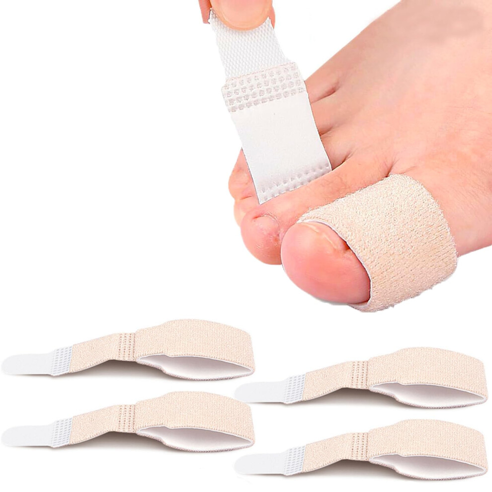 Hammer Toe Straightener, 4Piece Broken Toe Wraps, Compression Cushion Splints For Overlapping Toes