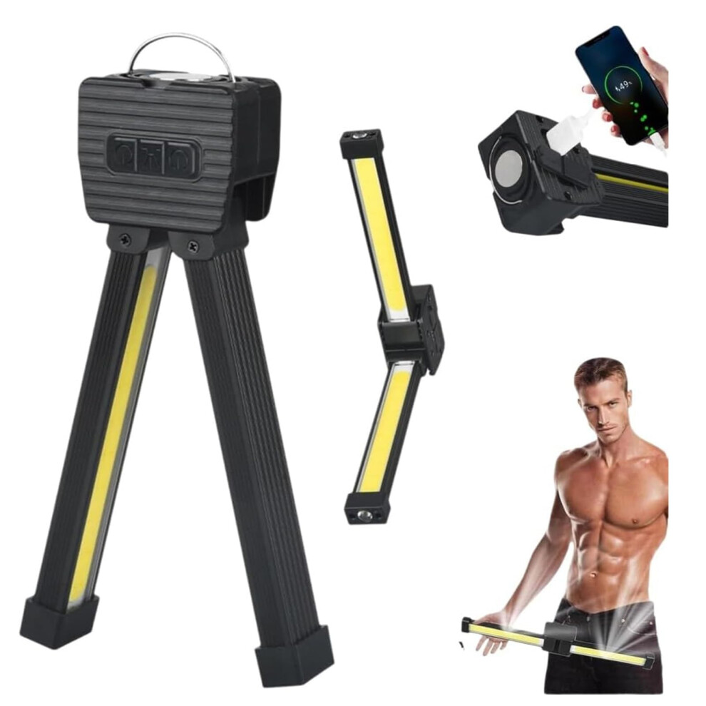 Gym Lamp For Posing Magnetic Led Flashlight 7Th Gear Dimming 180 Degree Folding Work Light Usb Rechargeable Power Bank 9199774170246