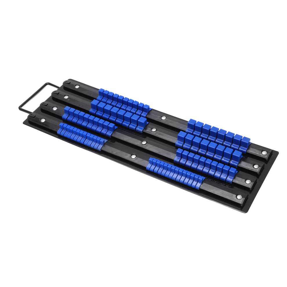80Pcs Abs Socket Organizer Tray: Store 1/4In 3/8In 1/2In Sae & Metric 3721377211123