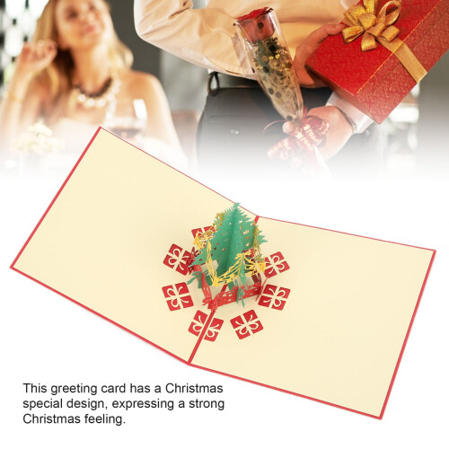 3D Red Christmas Tree Greeting Card with Envelope - Decorative Paper 2