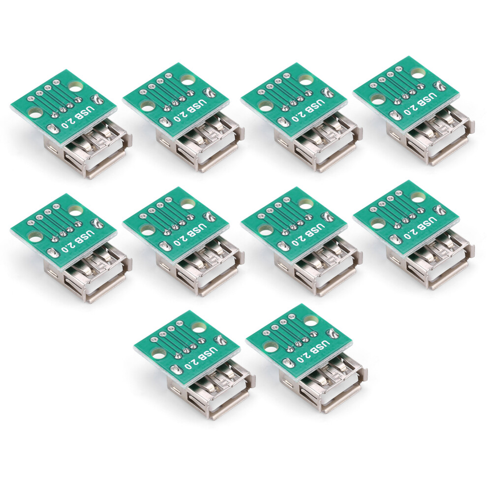 Usb Type A Female Socket Breakout Board 10 Units 2.54Mm Pitch Dip Adapter 9371382763106