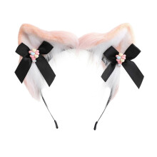 (Pink) Cat Ears Halloween Headband for Womens Girls Daily Wearing , Halloween Party Fancy Dress Cosplay Hair Accessories Yellow