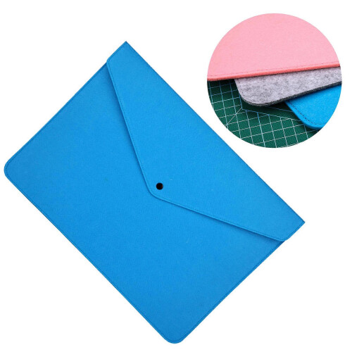(Grey) 2Pcs Felt Folder Zippered File Envelopes Expanding File Bag Button Closure File Storage Pouches  Purple 1