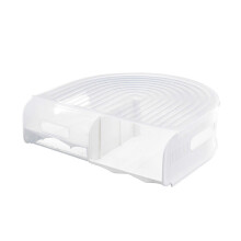 (White) Eggs Holder for Refrigerator Automatic Scrolling Eggs Storage Container Organizer Fridge Eggs Dispenser Kitchen Accessory  White