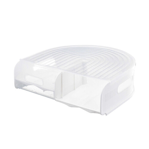 (White) Eggs Holder for Refrigerator Automatic Scrolling Eggs Storage Container Organizer Fridge Eggs Dispenser Kitchen Accessory  White