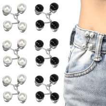 Boutons de jean Pearl pour resserrer les pantalons, lot de 6 boucles de ceinture réglables sans clous, rallonge de boucle de ceinture, pour