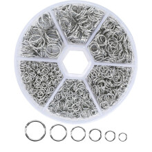 Kit de inele de săritură metalice pentru design artizanal, inele de săritură pentru realizarea de bijuterii, suprafață netedă, ușor de creat
