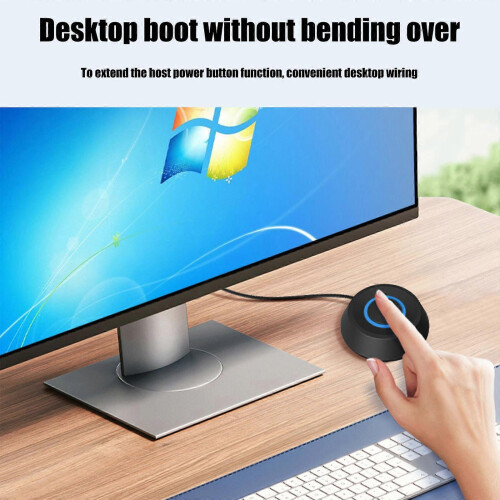 (Black) Desktop Computer PC Power Button Switching External Remote Start PC Motherboards Power Push Computer Host Button Supply  White 1