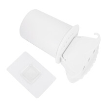 Wall Mounted Toothpaste Dispenser With Toothbrush Holder And Cup Anti Mildew Easy Installation Durable Construction Bathroom Organizer White ABS