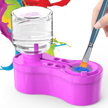 Paint Brush Cleaner Painting Station For Kids And Adults Brush Rinser With Drain Acrylic And Watercolor Paints Purple