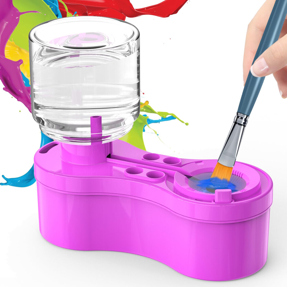 Paint Brush Cleaner Painting Station For Kids And Adults Brush Rinser With Drain Acrylic And Watercolor Paints Purple 9199774170574