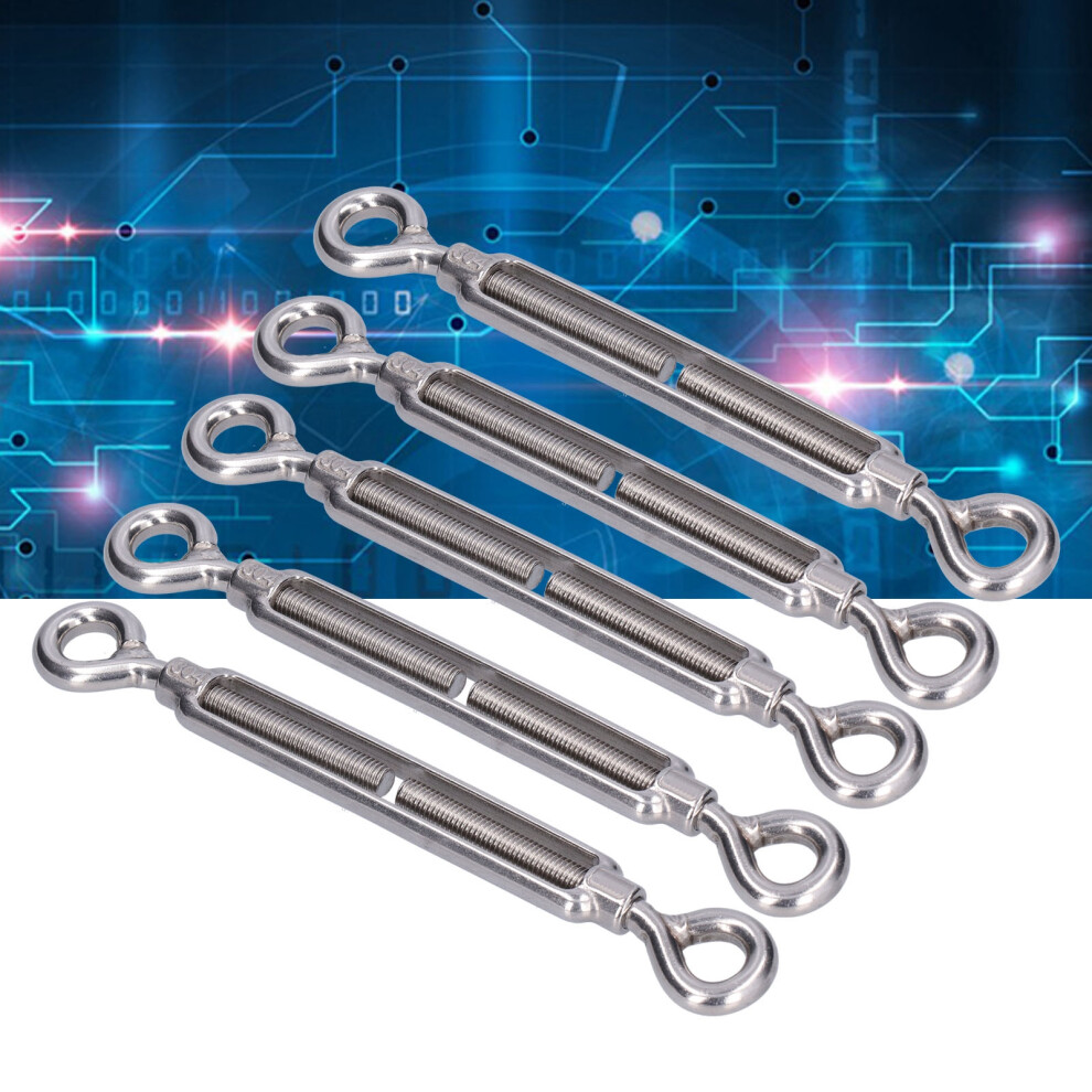 Premium 5Pcs Stainless Steel M6 Turnbuckle Eye & Eye Wire Rope Tension Hardware 4111377212746