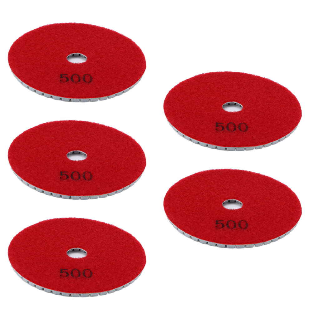 5Pcs 4In Diamond Wet Discs Polishing Kit For Marble Granite Ceramics 500 Grit 3131377213155