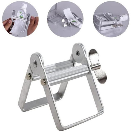 Metal Toothpaste Tube Squeezer Roller, Max Content Extraction for Cream Paint Cosmetics, Silver 2