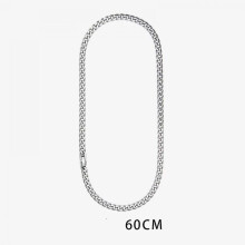 Collana a catena cubana ipoallergenica per lo stile di tutti i giorni, 60 cm, in acciaio al titanio con finitura anti-sbiadimento, chiusura a