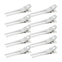 Cleme de păr metalice durabile cu tehnologie de fixare sigură, design cu două știfturi pentru coafare în salon, metal placat cu nichel,