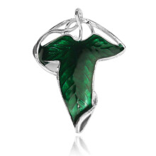 Elegant bladdesign med ædelt temperament, kreativ broche med smuk grøn transparent glasur, fine håndlavede kostumesmykker inspireret af naturen