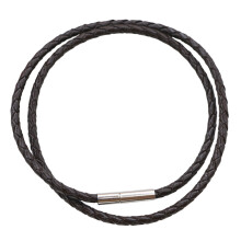 Magnetic Clasp Leather Necklace for Men and Women, Never-fade Braided Leather Cord with Stainless Steel Closure, Waterproof Hypoallergenic Jewelry for
