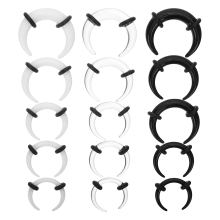 Ear Gauges Stretching Kit for Nose and Ear Cartilage, Horseshoe Septum Rings with O-Rings, Acrylic Stretching Pincher Tapers, Septum Pincher Horseshoe
