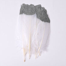 Gold Dipped Goose Feathers Natural, Genuine Natural Feathers 15-20cm For Wedding Decoration Soft Touch Pack Of 10 Pieces Versatile Craft Accessories