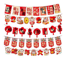 (Suit G) 2025 Chinese New Year Decoration Spring Festival Pull Flag Accessories Snake Year Door Banners Wall Hanging Ornament