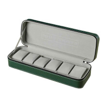 (6 digits) Green Watch Box Watch Cases 6/10/12 Slot Portable Travel Zipper Bag Collector Storage Watches and Jewelry Storage Box
