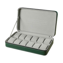 (12 bits) Green Watch Box Watch Cases 6/10/12 Slot Portable Travel Zipper Bag Collector Storage Watches and Jewelry Storage Box