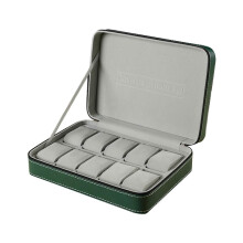 (10 digits) Green Watch Box Watch Cases 6/10/12 Slot Portable Travel Zipper Bag Collector Storage Watches and Jewelry Storage Box