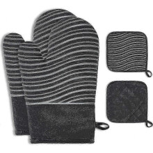 Oven Mitts Set Of 4, Kitchen Oven Mitts with Silicone Anti-slip Design, Glove Gift