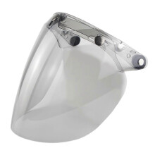 (Light tea) Motorcycle Helmet Bubble Visor 3-Snap Design Open Face Helmet Visor with PC Lens Gift for Motorcycle Enthusiasts  Transparent
