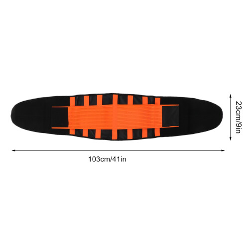 Adjustable Breathable Lower Back Support Belt Lumbar Brace M Size Orange 1
