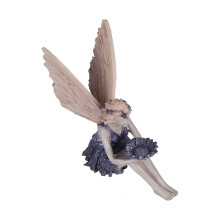 Sitting Fairy Statue with Sunflower Decor for Garden, 14.8x14x8cm