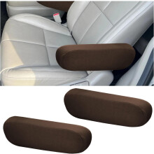 (Coffee) 2 PCS Car Front Seat Armrest Covers, Soft Elastic Fabric Auto Arm Rest Protector