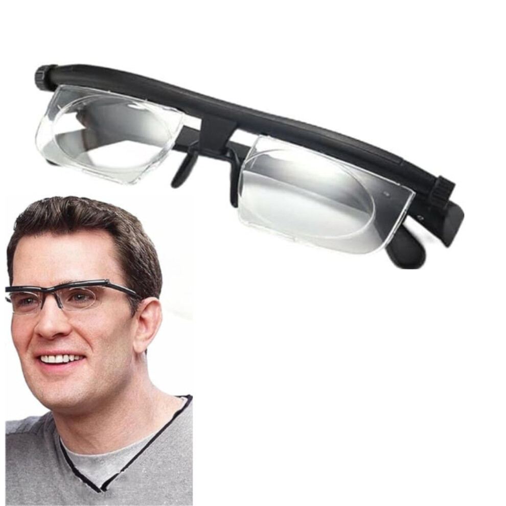 Adjustable Reading Glasses with Dial Zoom Focus for Near and Far Vision, Unisex 1 Pair
