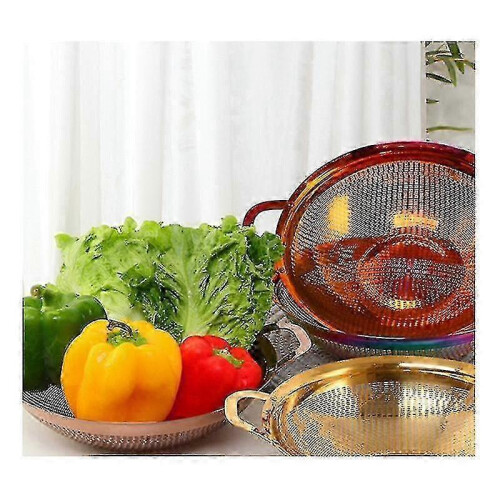 Stainless Steel Drain Basket Rice Strainers Mesh Filter Rose Gold 2