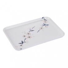 Floral Melamine Snack Tray Heat-Resistant Cherry Blossom Plate for Dining Table-M-A