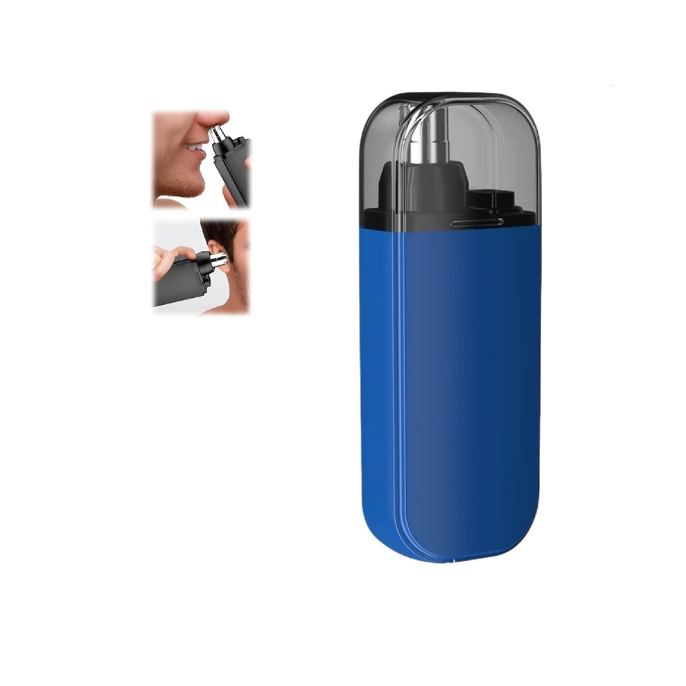 Blue Portable Nose Hair Trimmer 2In1 Nose And Ear Trimmers, Rechargeable Waterproof, For Men And Women,