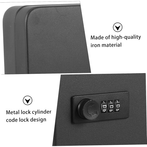 Wall Mounted Key Lock Box with Secure Code, Large Capacity Metal Cabinet for Home and Office 2