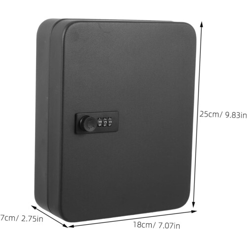 Wall Mounted Key Lock Box with Secure Code, Large Capacity Metal Cabinet for Home and Office 1