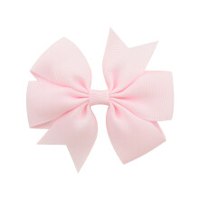 Grosgrain strik voor meisjes, hitteverzegelde lintranden en een lotusbloemmotief in effen kleur, duurzame metalen clip als haaraccessoire, het beste