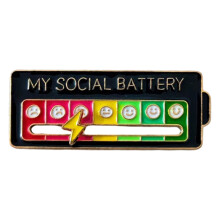 Emaille speld met stemmingsregistratietool, sociale batterijschuif met duurzame, corrosiebestendige materialen, interactieve emotionele badge voor
