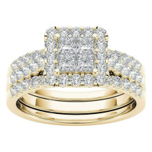 Stackable Ring Set for Women, Cubic Zirconia Wedding Engagement Bridal Ring Set Round Cut 925 Sterling Silver Tarnish Resistant Sparkling Detachable D