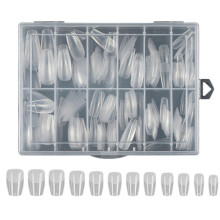 (04style) Long Fake Nail Tips 240pcs Pre-Shape Press On Nail Full Cover Nail Tips Artificial False Nail for DIY Home Nail Salon