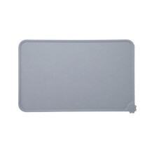 (S, Gray) Dog Food Mat Nonslip Pet Feeding Mat with Raised Edges Waterproof Food Grade Silicone Dog Bowl Mats for Food & Water  Gray S