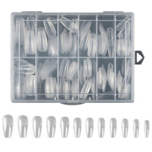 (01style) Long Fake Nail Tips 240pcs Pre-Shape Press On Nail Full Cover Nail Tips Artificial False Nail for DIY Home Nail Salon